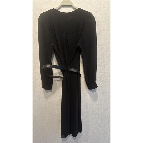 Michael Kors dress Women's Kate Belted Button-Down Midi Dress black $185 size XL - Picture 9 of 14